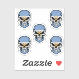 Pegatina Bandera de cráneo sonriente de Argentina