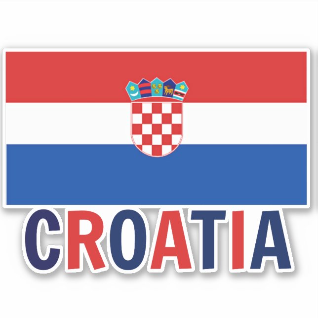 Pegatina Bandera de Croacia (Anverso)