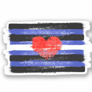 PEGATINA BANDERA DE CUERO PINTADA CON ORGULLO Y SÍMBOLO