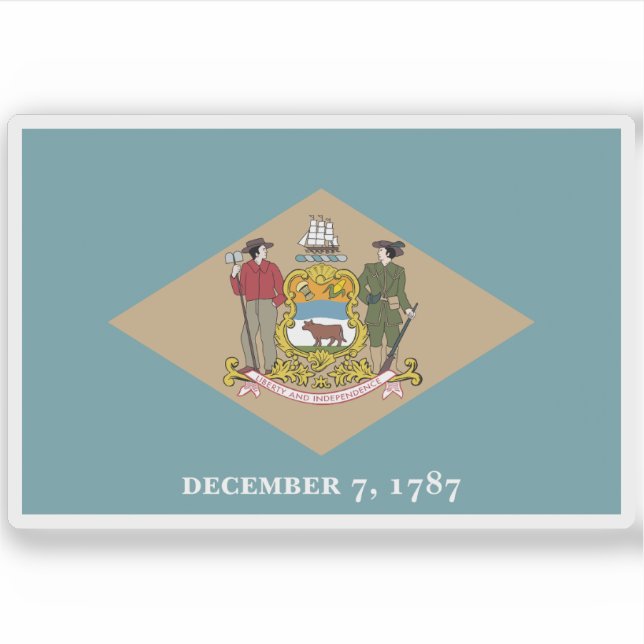 Pegatina Bandera de Delaware (Anverso)