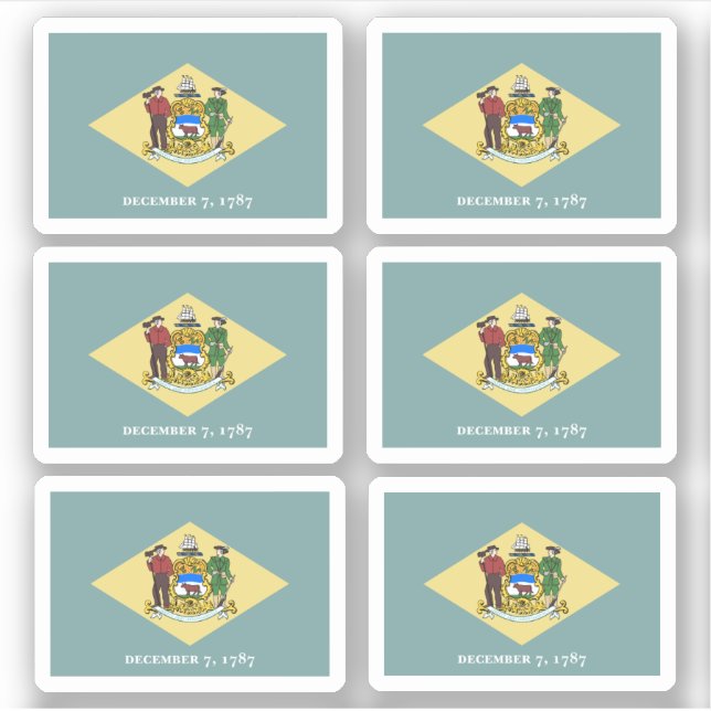 Pegatina Bandera de Delaware, bandera de Estados Unidos (Anverso)