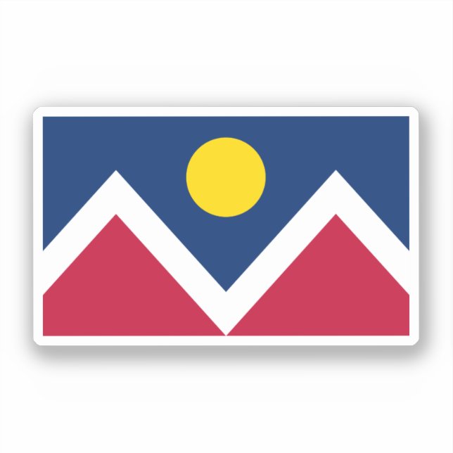 Pegatina Bandera de Denver, Colorado (Anverso)