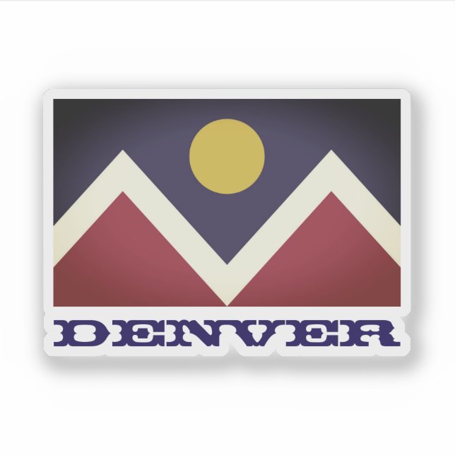 Pegatina Bandera de Denver, Colorado (Anverso)