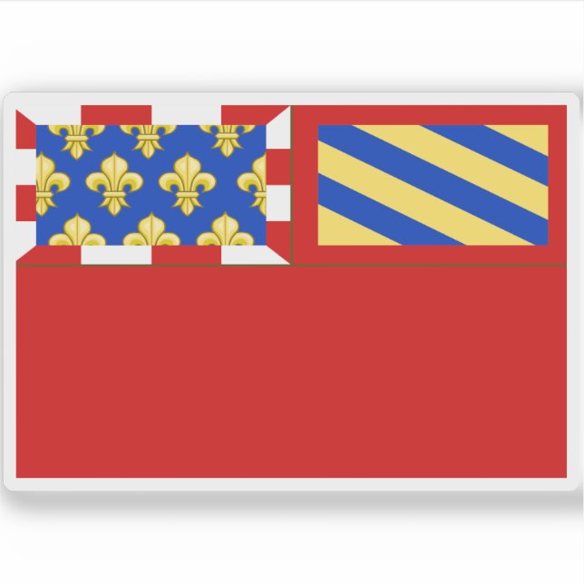 Pegatina Bandera de Dijon, Francia (Anverso)