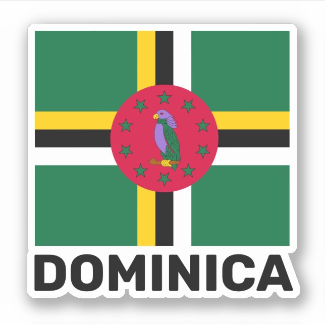 Pegatina Bandera de Dominica (Anverso)