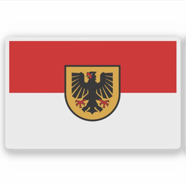 Pegatina Bandera de Dortmund, Alemania (Anverso)