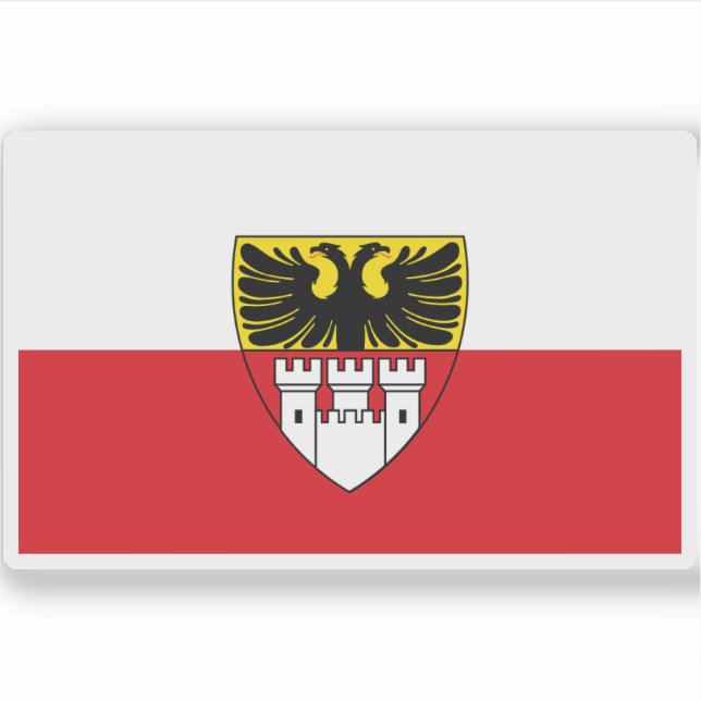 Pegatina Bandera de Duisburgo, Alemania (Anverso)