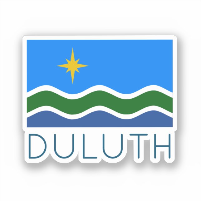 Pegatina Bandera de Duluth, MN (Anverso)