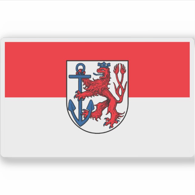 Pegatina Bandera de Düsseldorf, Alemania (Anverso)