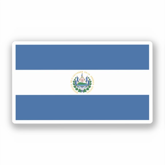 Pegatina Bandera de El Salvador (Anverso)