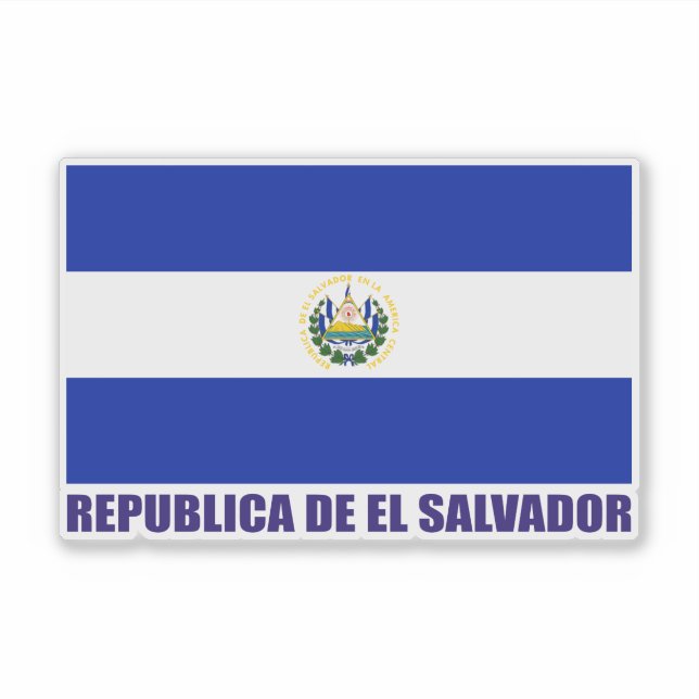 Pegatina Bandera de El Salvador (Anverso)