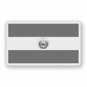 Pegatina Bandera de El Salvador - blanco y negro
