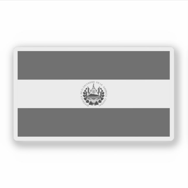 Pegatina Bandera de El Salvador - blanco y negro (Anverso)
