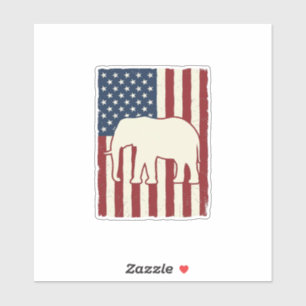 Pegatina Bandera de elefante patriótico Diseño de vector vi