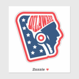 Pegatina Bandera de Estado Retro Delaware