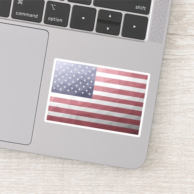 Pegatina Bandera de Estados Unidos Malla Geométrica Red Whi (Detalle)