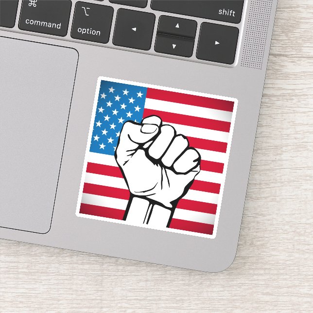 Pegatina Bandera de Estados Unidos | Puño en ciernes (Detalle)