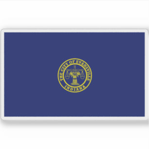 Pegatina Bandera de Evansville, Indiana