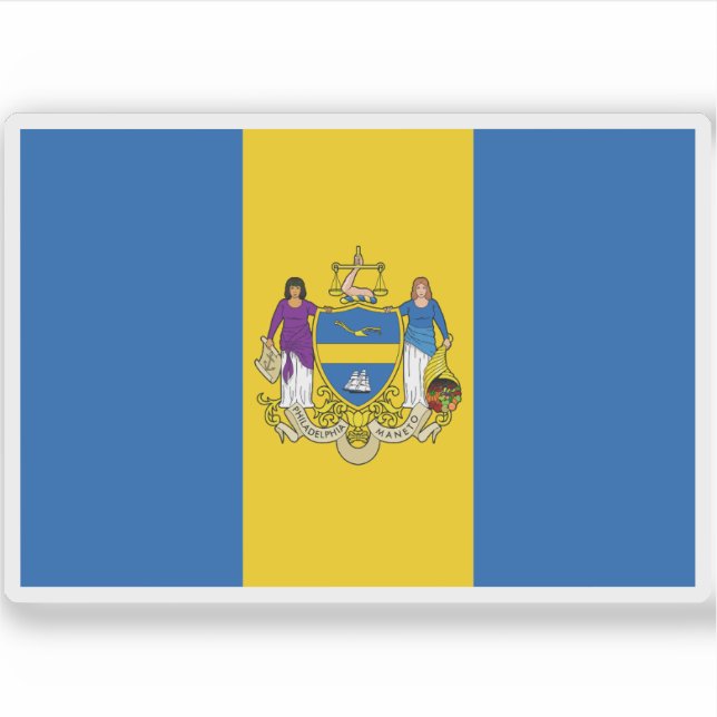 Pegatina Bandera de Filadelfia, Pensilvania (Anverso)