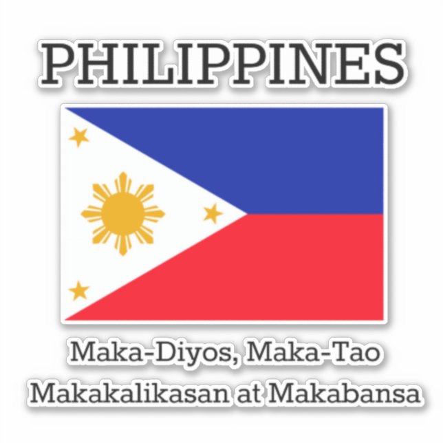 Pegatina Bandera de Filipinas, archipiélago, (Anverso)