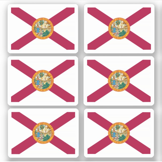 Pegatina Bandera de Florida, bandera de los Estados Unidos (Anverso)