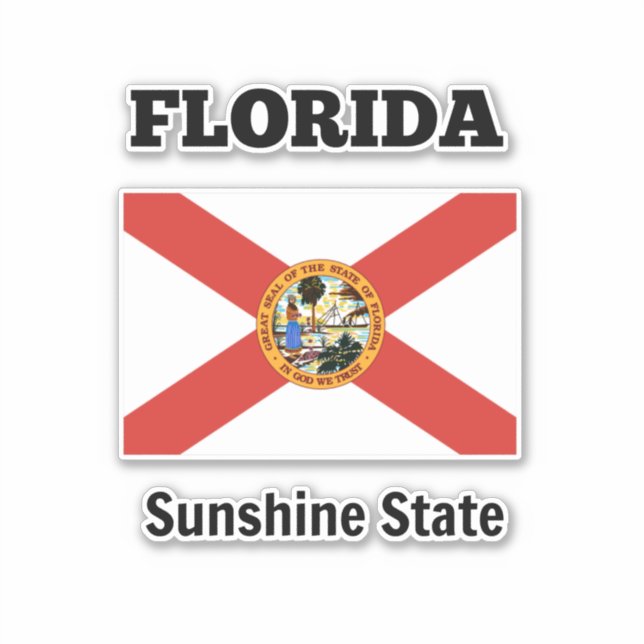 Pegatina Bandera de Florida y lema estatal (Anverso)