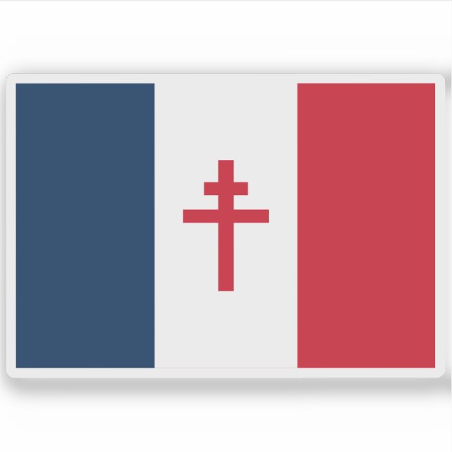 Pegatina Bandera de Francia Libre (1940-1944) (Anverso)