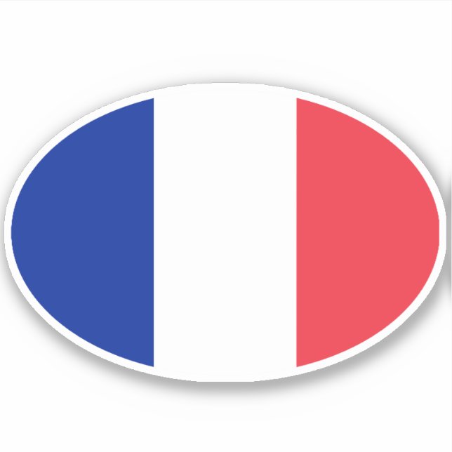 Pegatina Bandera de Francia Oval (Anverso)
