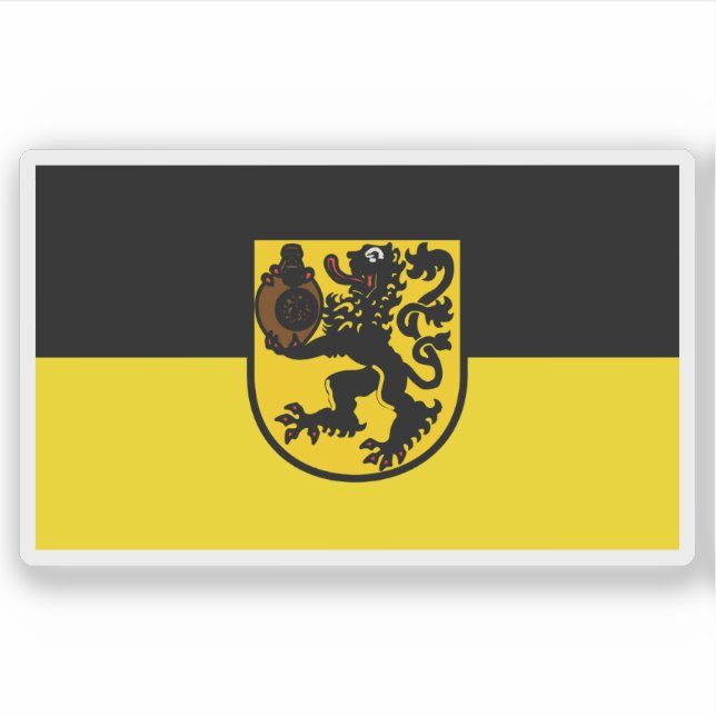 Pegatina Bandera de Frechen, Alemania (Anverso)