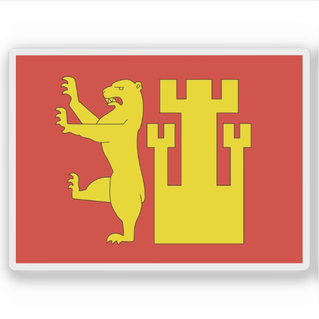 Pegatina Bandera de Fredrikstad (Anverso)