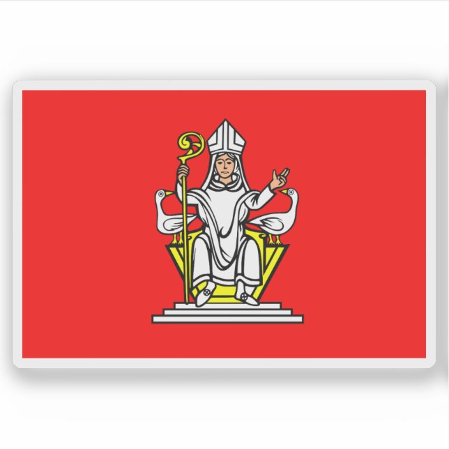 Pegatina Bandera de Frenštát pod Radhoštěm, República Checa (Anverso)