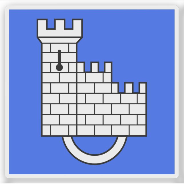 Pegatina Bandera de Friburgo (Friburgo), Suiza (Anverso)