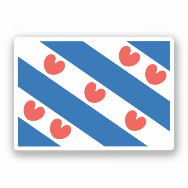 Pegatina Bandera de Frisia (Anverso)