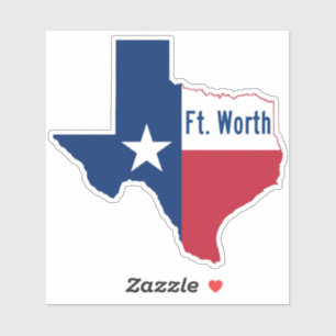 Pegatina Bandera de Ft. Worth Texas