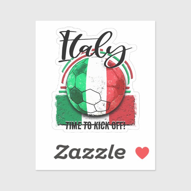 Pegatina Bandera de fútbol italiana, calcio italiano (Hoja)