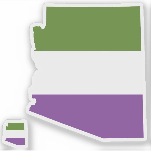 Pegatina bandera de género del orgullo de arizona (Anverso)