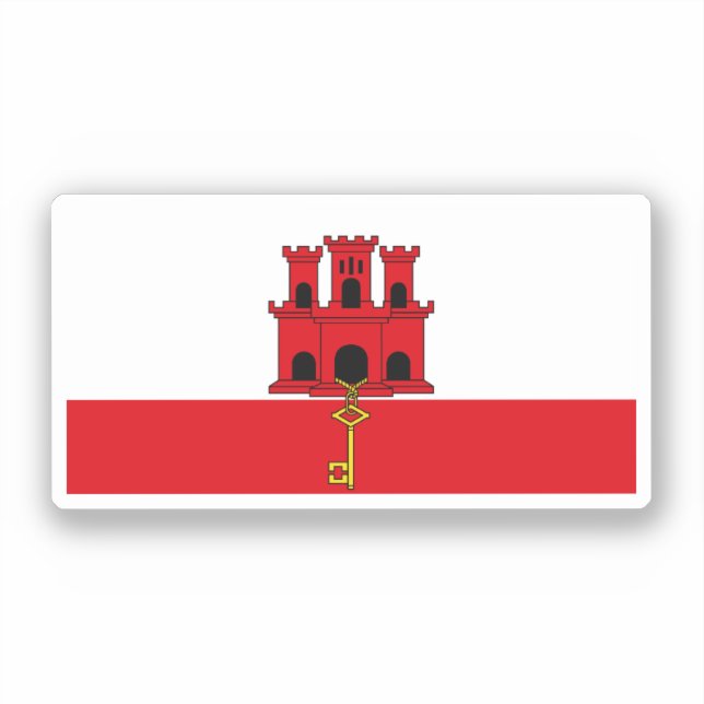 Pegatina Bandera de Gibraltar (Anverso)
