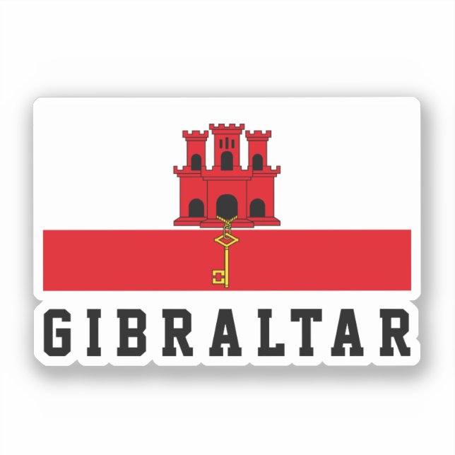 Pegatina Bandera de Gibraltar (Anverso)