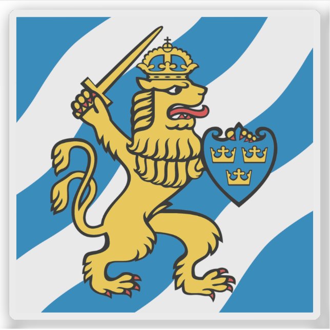 Pegatina Bandera de Gotemburgo, Suecia (Anverso)