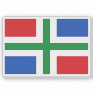 Pegatina Bandera de Groningen (provincia), Países Bajos