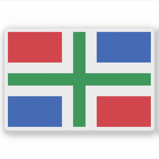 Pegatina Bandera de Groningen (provincia), Países Bajos (Anverso)