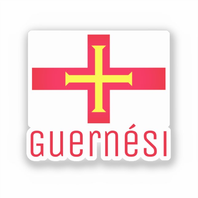 Pegatina Bandera de Guernési  (Anverso)