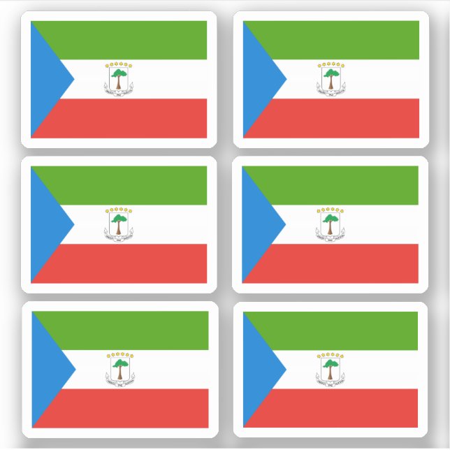 Pegatina Bandera de Guinea Ecuatorial - una colección Stick (Anverso)