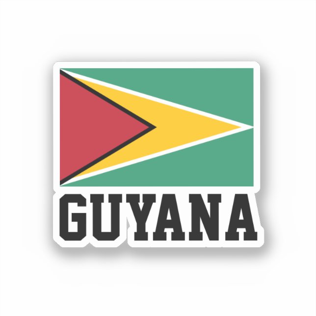 Pegatina Bandera de Guyana (Anverso)