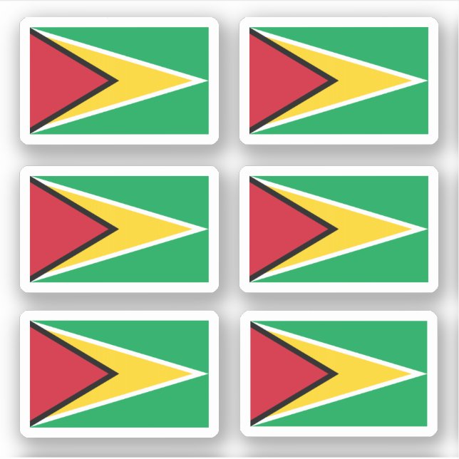 Pegatina Bandera de Guyana (Anverso)
