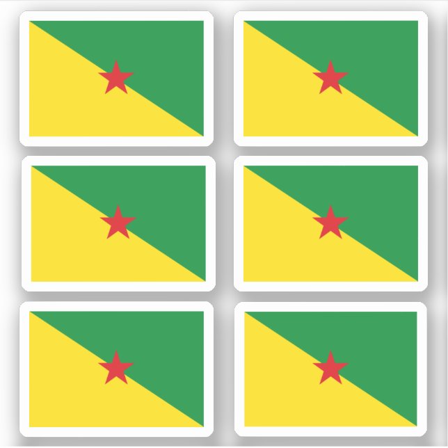 Pegatina Bandera de Guyana Francesa (Anverso)
