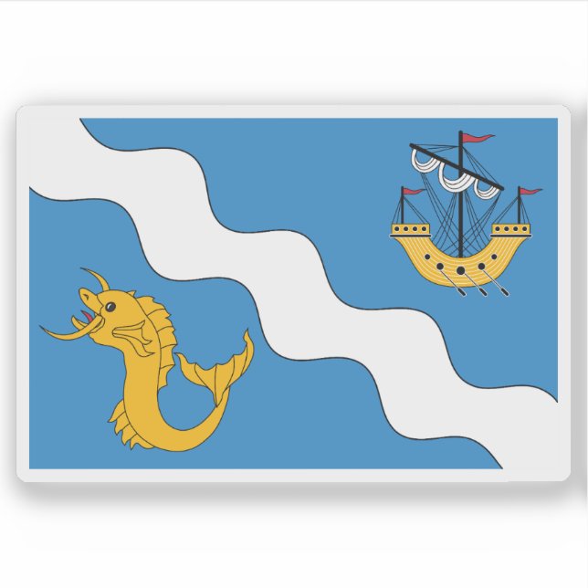Pegatina Bandera de Gżira, Malta (Anverso)