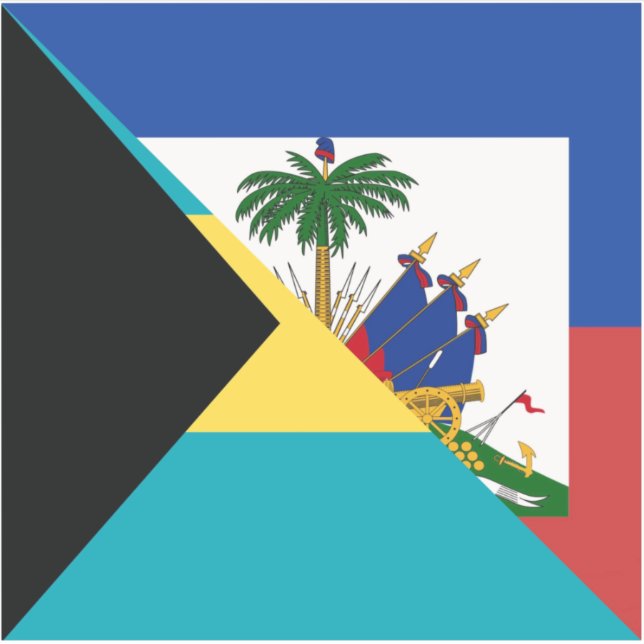 Pegatina Bandera de Haití Bahamas | Media bandera haitiana  (Anverso)