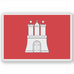 Pegatina Bandera de Hamburgo, Alemania