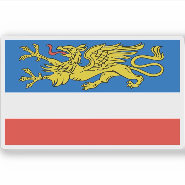 Pegatina Bandera de Hansestadt Rostock, Alemania (Anverso)